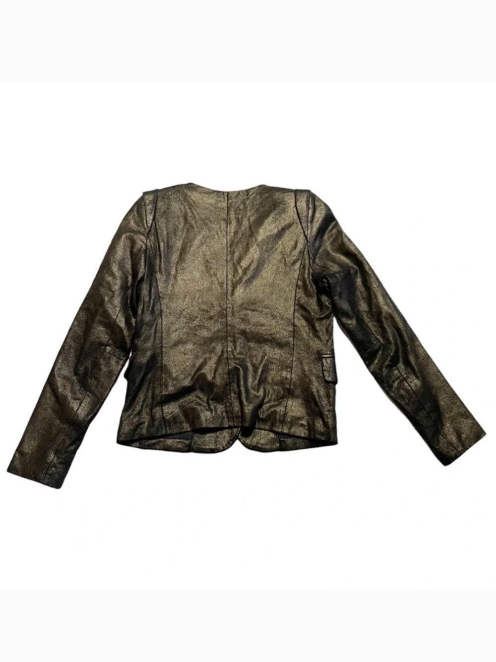 Sandro Gold Goat Leather Jacket, size 1 (small) - Picture 3 of 5
